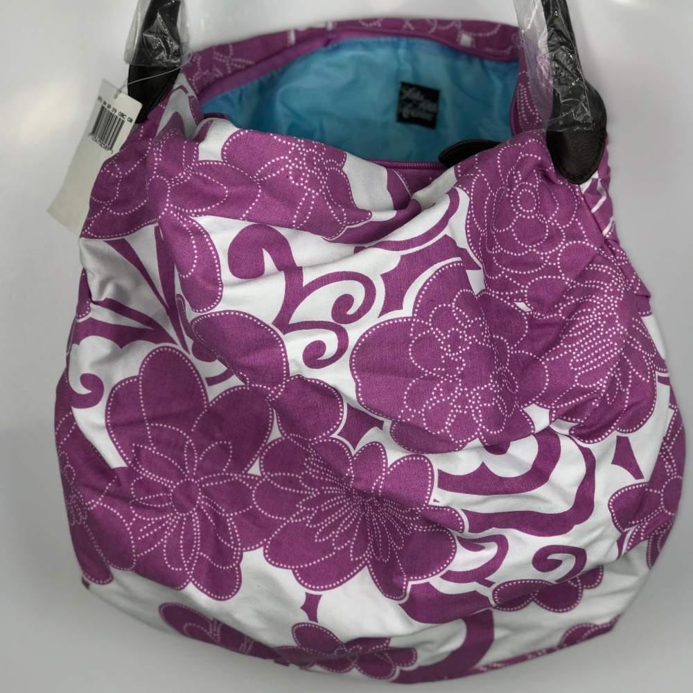 Purple and White Shell Floral Tote